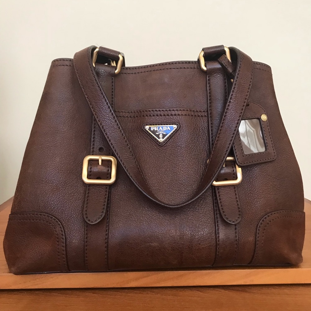 Prada leather tote bag